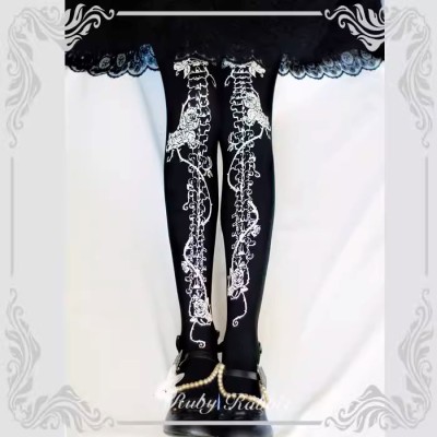 Ruby Rabbit Rose Bone Tights